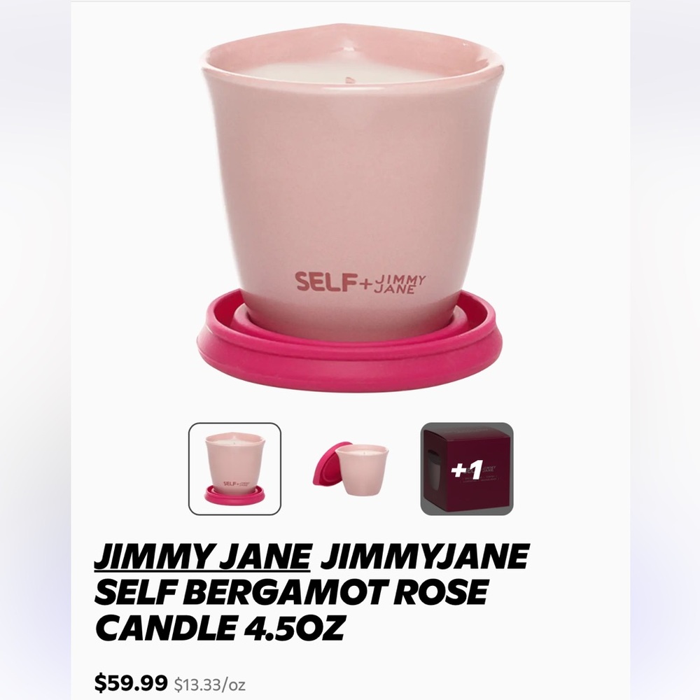 Jimmy Jane Bergamot Rose Candle Melts into Massage Oil